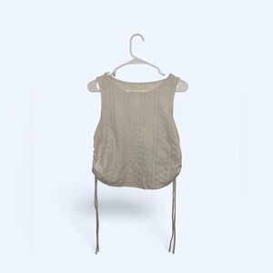 Cream Sleeveless Knit Top